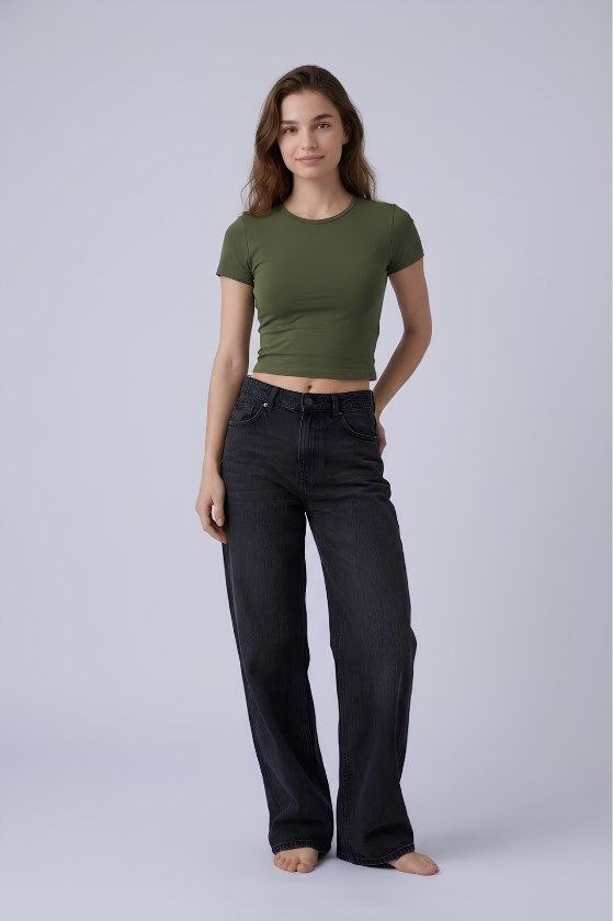 Backless Round Neck Crop Top