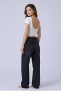 Backless Round Neck Crop Top