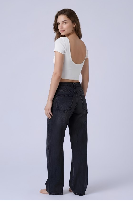Backless Round Neck Crop Top