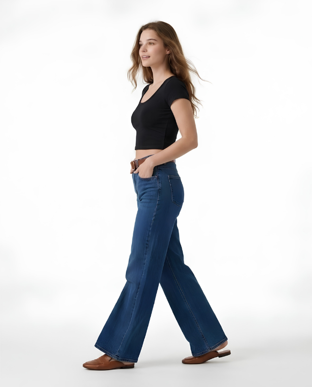 Cropped Wide Neck Short Sleeve