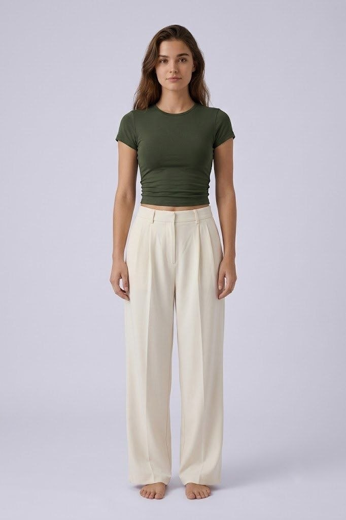 Short Sleeve Crew Neck Top