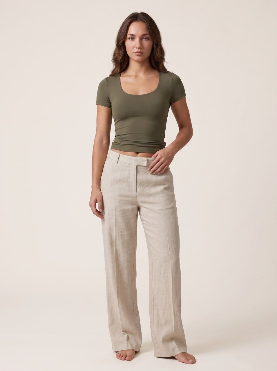 Short Sleeve Scoop Neck Top