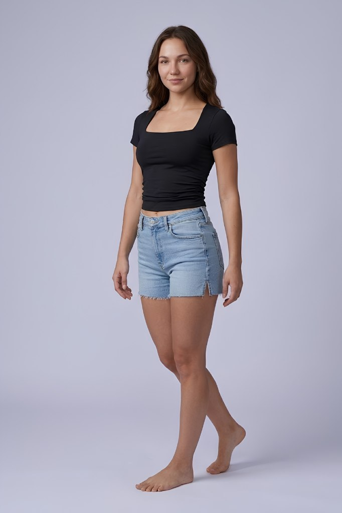 Short Sleeve Square Neck Top