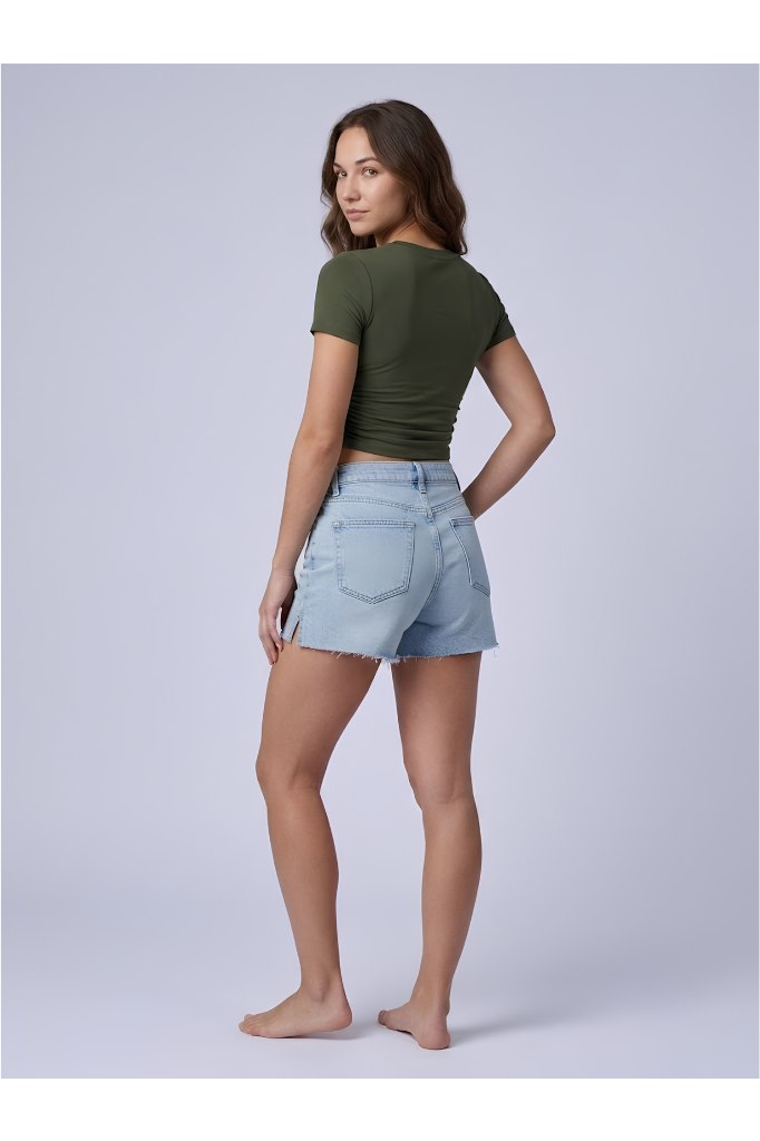 Short Sleeve Square Neck Top