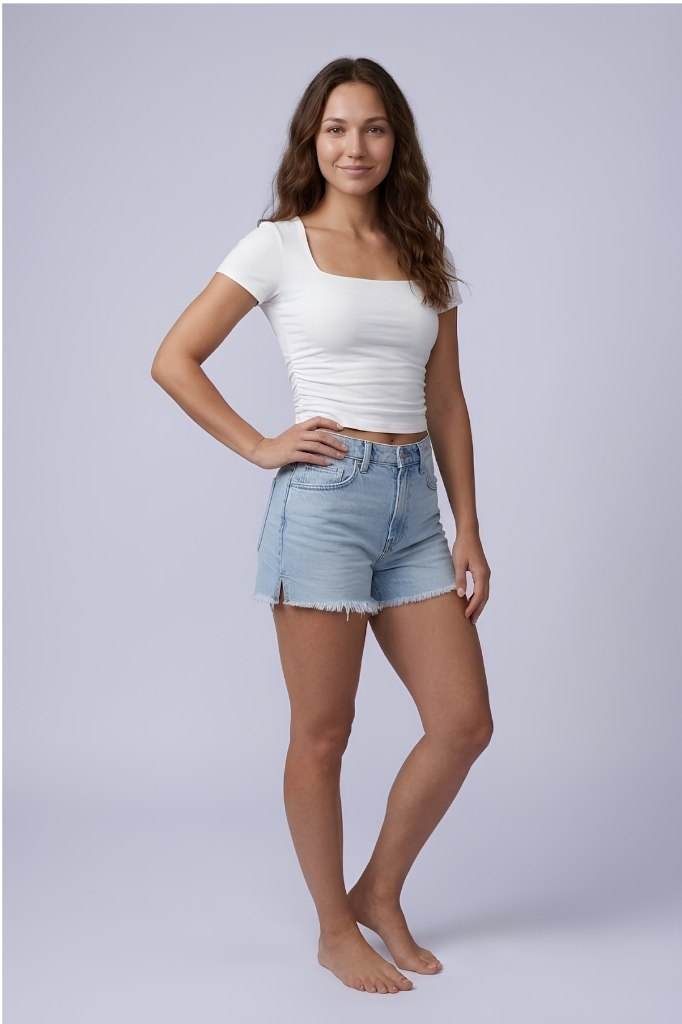 Short Sleeve Square Neck Top