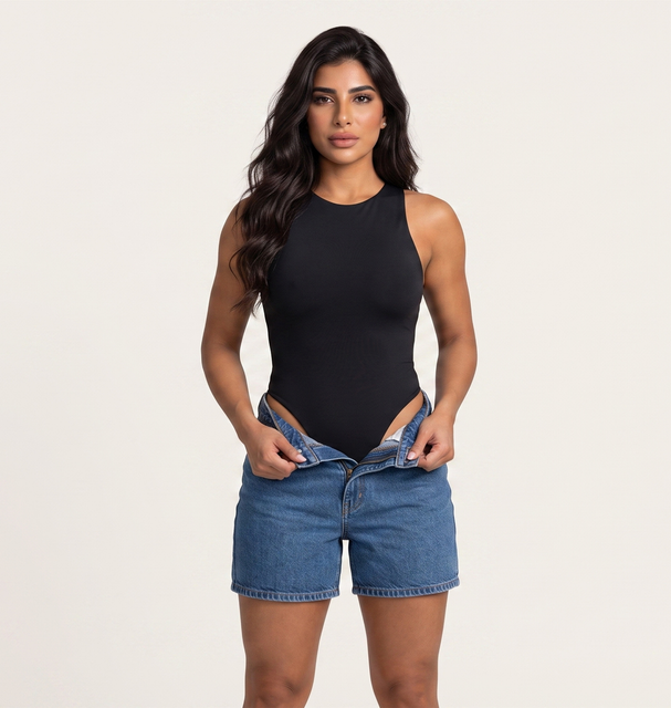 Sleeveless Crew Neck Bodysuit