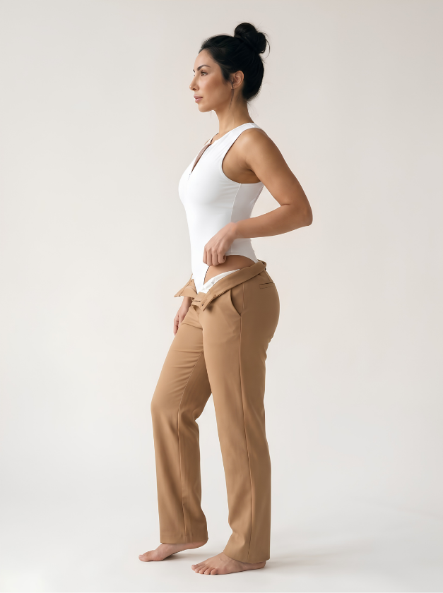 Sleeveless Zip-Neck Bodysuit