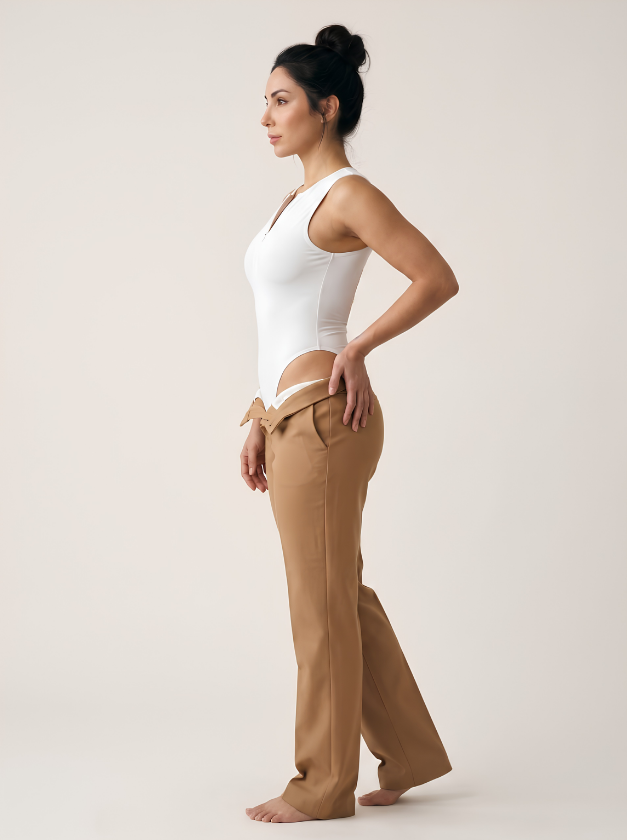 Sleeveless Zip-Neck Bodysuit